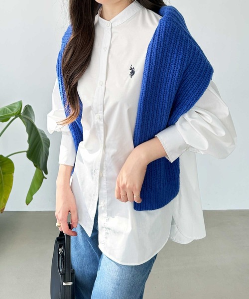 U.S. POLO ASSN.（ユーエスポロアッスン）の「GeeRA別注【U.S. POLO ASSN.】バンドカラーシャツ（シャツ/ブラウス・レディース・オフホワイト/ストライプ・MEDIUM/LARGE）」の9枚目の写真