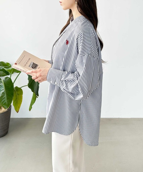 U.S. POLO ASSN.（ユーエスポロアッスン）の「GeeRA別注【U.S. POLO ASSN.】バンドカラーシャツ（シャツ/ブラウス・レディース・オフホワイト/ストライプ・MEDIUM/LARGE）」の13枚目の写真