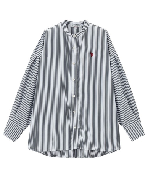 ジーラ GeeRA 【U．S． POLO ASSN．】バンドカラーシャツ （ストライプ） ジーラ GeeRA 【U．S． POLO ASSN．】バンドカラーシャツ