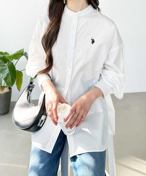 U.S. POLO ASSN.（ユーエスポロアッスン）の「GeeRA別注【U.S. POLO ASSN.】バンドカラーシャツ（シャツ/ブラウス・レディース・オフホワイト/ストライプ・MEDIUM/LARGE）」の20枚目の写真