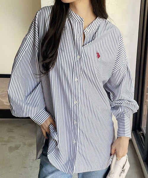 セール】GeeRA別注【U.S. POLO ASSN.】バンドカラーシャツ