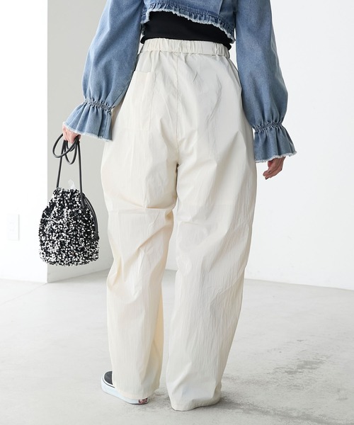 うしろリボンパンツ forksy.】ナイロンドロストリボンパンツ forksy.│MONO-MART