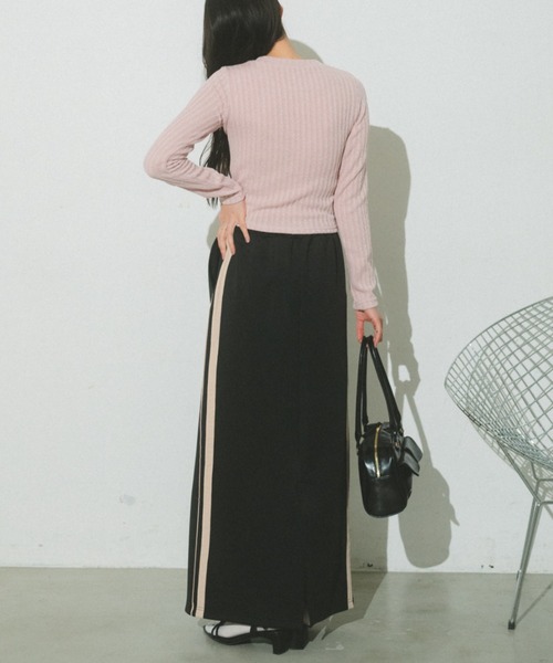 Auntie Rosa（アンティローザ）の「リボンリブトップス（Tシャツ/カットソー・レディース・ピンク/グレー/ブラック/ホワイト・FREE）」の11枚目の写真