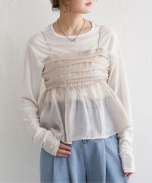 オーガンジーギャザーキャミ