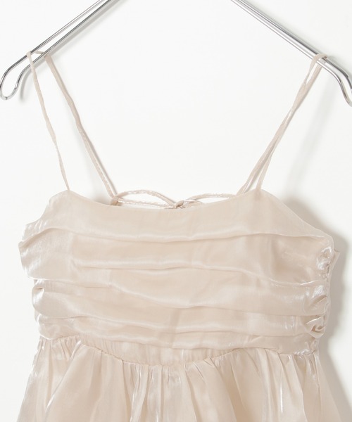 notch.（ノッチ）の「オーガンジーギャザーキャミ（キャミソール・レディース・オフホワイト/ダークグレー/ベージュ・M）」の6枚目の写真
