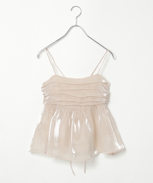 notch.（ノッチ）の「オーガンジーギャザーキャミ（キャミソール・レディース・オフホワイト/ダークグレー/ベージュ・M）」の4枚目の写真