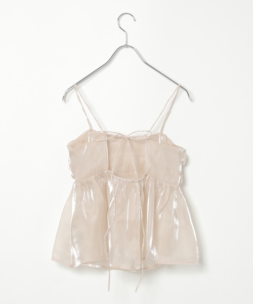 notch.（ノッチ）の「オーガンジーギャザーキャミ（キャミソール・レディース・オフホワイト/ダークグレー/ベージュ・M）」の5枚目の写真