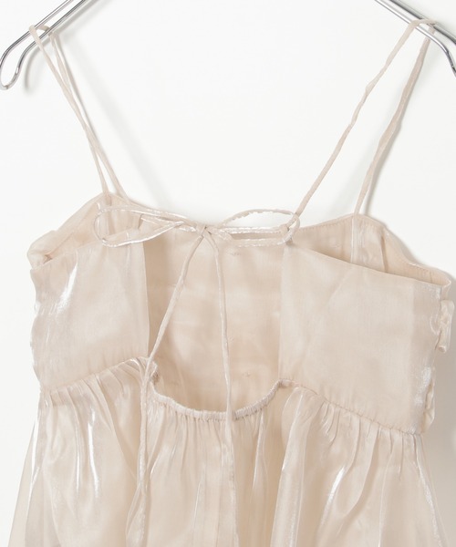 notch.（ノッチ）の「オーガンジーギャザーキャミ（キャミソール・レディース・オフホワイト/ダークグレー/ベージュ・M）」の8枚目の写真