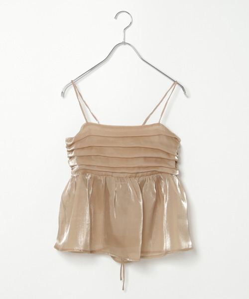 notch.（ノッチ）の「オーガンジーギャザーキャミ（キャミソール・レディース・オフホワイト/ダークグレー/ベージュ・M）」の11枚目の写真