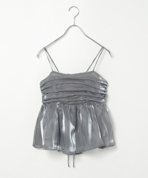 notch.（ノッチ）の「オーガンジーギャザーキャミ（キャミソール・レディース・オフホワイト/ダークグレー/ベージュ・M）」の12枚目の写真