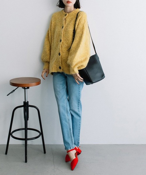 Beau're（ヴュレ）の「【BEAURE】牛革 カウレザー バケツ型 ワンショルダー バッグ B-24023（ショルダーバッグ・レディース・イエロー/アイボリー/ダークグレー/ブラック/ブラウン/シルバー・FREE）」の14枚目の写真