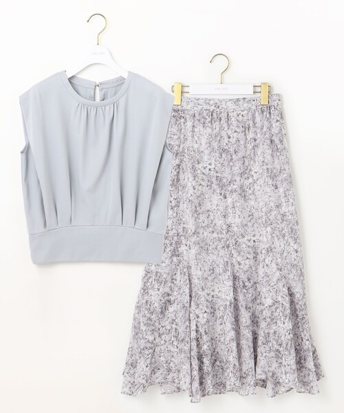 【セール】【2SET】コンパクトトップス×ミスティプリントスカート セットアップ（セットアップ）｜any SiS（エニィスィス）