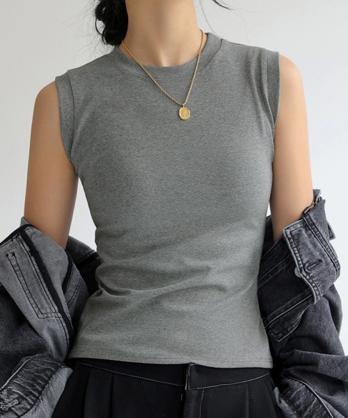 Miniministore(ミニミニストア)の「ノースリーブ Tシャツ タンクトップ 夏(タンクトップ・レディース・ブラック/ダークブラウン/グリーン/カーキ/チャコールグレー/グレー/ホワイト・L/M)」の6枚目の写真