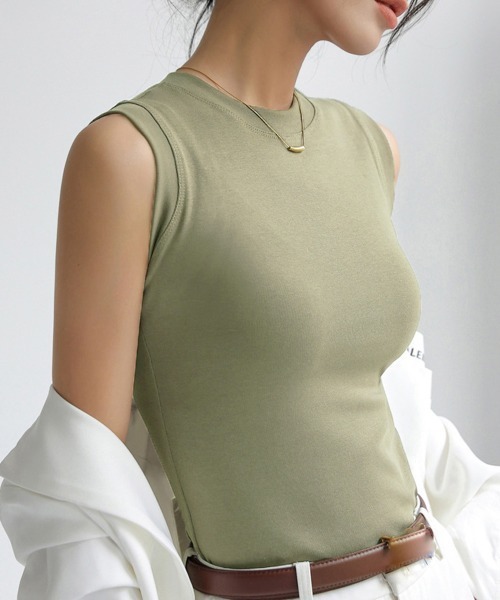 Miniministore(ミニミニストア)の「ノースリーブ Tシャツ タンクトップ 夏(タンクトップ・レディース・ブラック/ダークブラウン/グリーン/カーキ/チャコールグレー/グレー/ホワイト・L/M)」の15枚目の写真