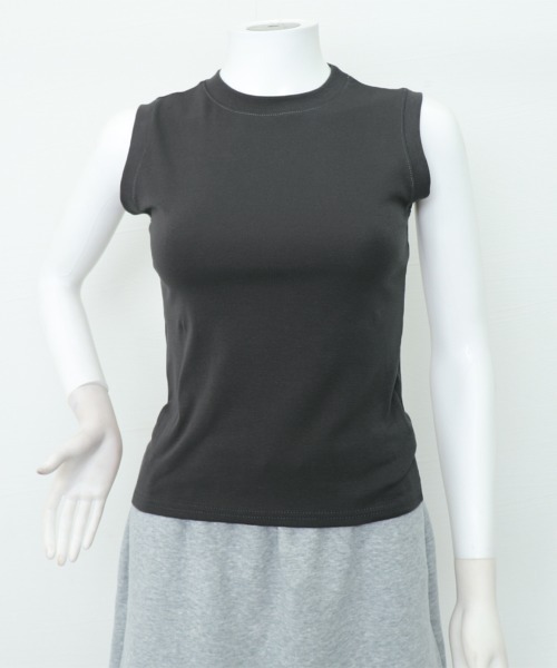 Miniministore(ミニミニストア)の「ノースリーブ Tシャツ タンクトップ 夏(タンクトップ・レディース・ブラック/ダークブラウン/グリーン/カーキ/チャコールグレー/グレー/ホワイト・L/M)」の16枚目の写真