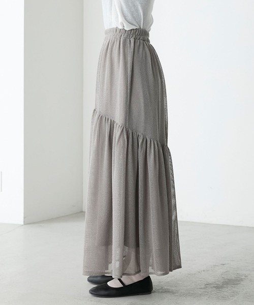 トラノイ　アシメボリュームスカートメッシュ　TRANOI. 23SS TRANOI.（トラノイ）リメイクSWスカート | ZAZABYS