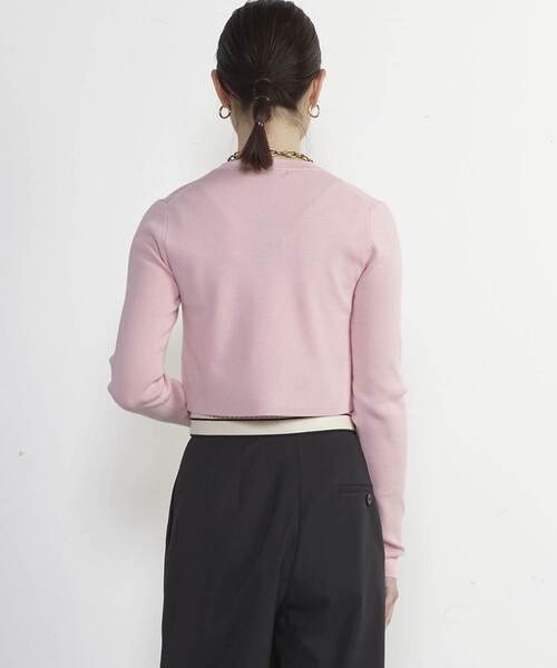 SOFFITTO(ソフィット)の「Soffitto刺繍入りクロップドニット(ニット/セーター・レディース・ホワイト/ブラック/ピンク・FREE)」の12枚目の写真