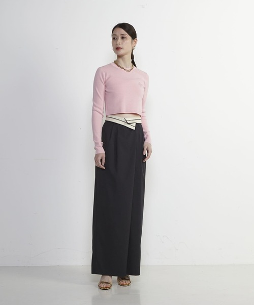 SOFFITTO(ソフィット)の「Soffitto刺繍入りクロップドニット(ニット/セーター・レディース・ホワイト/ブラック/ピンク・FREE)」の14枚目の写真