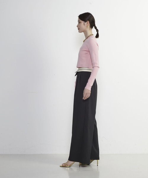 SOFFITTO(ソフィット)の「Soffitto刺繍入りクロップドニット(ニット/セーター・レディース・ホワイト/ブラック/ピンク・FREE)」の15枚目の写真
