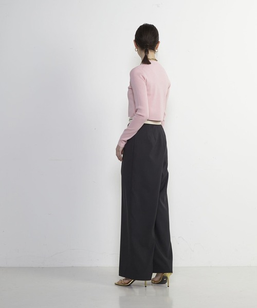 SOFFITTO(ソフィット)の「Soffitto刺繍入りクロップドニット(ニット/セーター・レディース・ホワイト/ブラック/ピンク・FREE)」の16枚目の写真