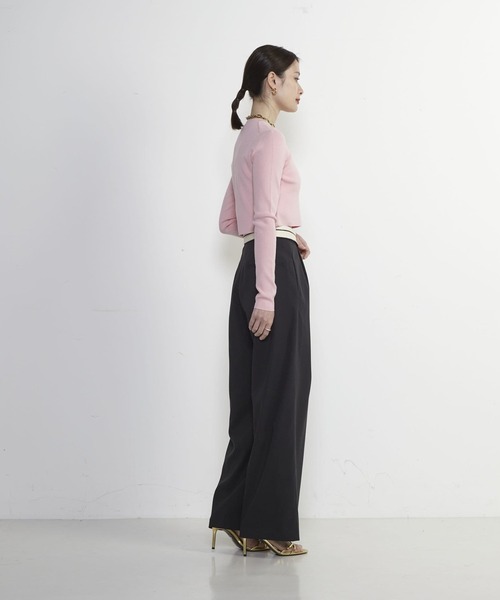 SOFFITTO(ソフィット)の「Soffitto刺繍入りクロップドニット(ニット/セーター・レディース・ホワイト/ブラック/ピンク・FREE)」の19枚目の写真