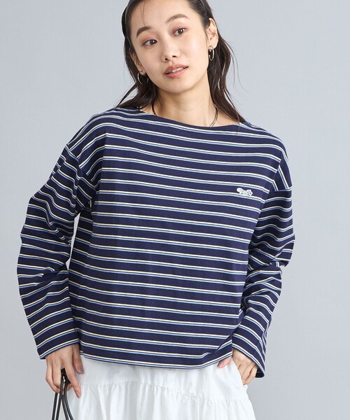 PENNEYS(ぺニーズ)の「PENNEYS(ぺニーズ)別注オヤコボーダーロングスリーブカットソー(Tシャツ/カットソー・レディース・オフホワイト/ネイビー/ライトグレー・M/L)」の3枚目の写真