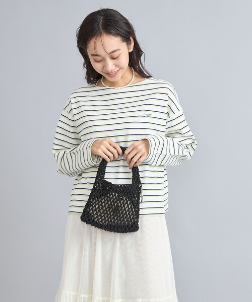 PENNEYS(ぺニーズ)の「PENNEYS(ぺニーズ)別注オヤコボーダーロングスリーブカットソー(Tシャツ/カットソー・レディース・オフホワイト/ネイビー/ライトグレー・M/L)」の4枚目の写真