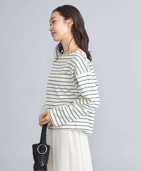 PENNEYS(ぺニーズ)の「PENNEYS(ぺニーズ)別注オヤコボーダーロングスリーブカットソー(Tシャツ/カットソー・レディース・オフホワイト/ネイビー/ライトグレー・M/L)」の6枚目の写真