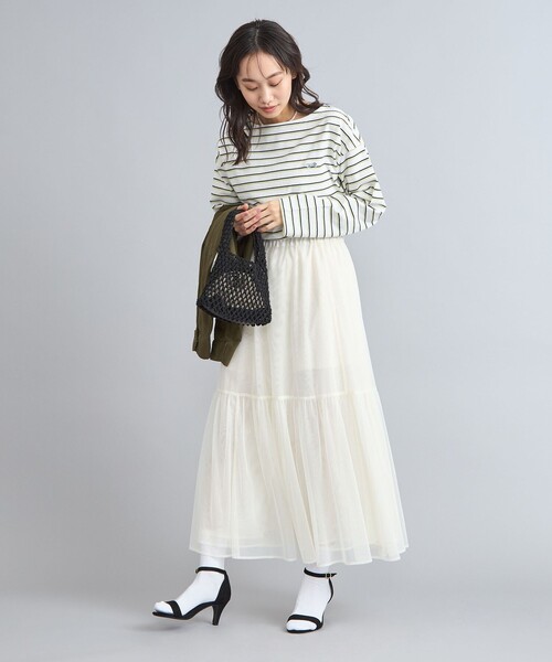 PENNEYS(ぺニーズ)の「PENNEYS(ぺニーズ)別注オヤコボーダーロングスリーブカットソー(Tシャツ/カットソー・レディース・オフホワイト/ネイビー/ライトグレー・M/L)」の10枚目の写真