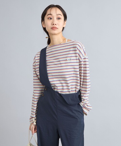 PENNEYS(ぺニーズ)の「PENNEYS(ぺニーズ)別注オヤコボーダーロングスリーブカットソー(Tシャツ/カットソー・レディース・オフホワイト/ネイビー/ライトグレー・M/L)」の12枚目の写真