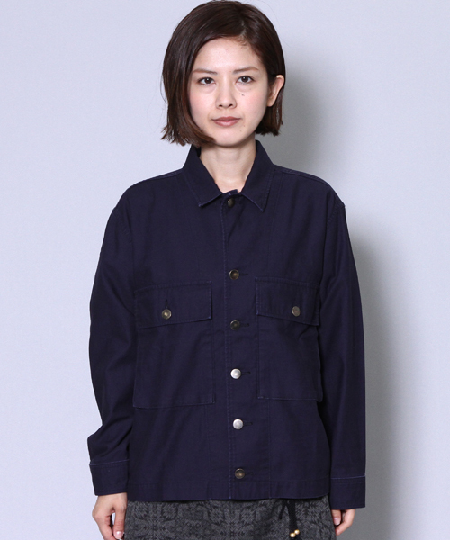 AMERICAN RAG CIE（アメリカンラグシー）の「AMERICAN RAG CIEバックサテンミリタリージャケット/213-AHP-L152-JK049（ミリタリージャケット・レディース・カーキ/ネイビー・FREE）」の11枚目の写真