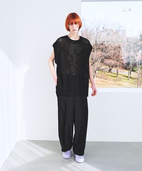 STERNBERG(スタンバーグ)の「STERNBERG/ギマメッシュニットベスト/987652(ベスト・メンズ・ブラック/チャコールグレー・LARGE/MEDIUM)」の3枚目の写真