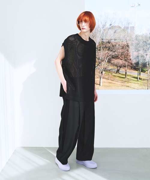 STERNBERG(スタンバーグ)の「STERNBERG/ギマメッシュニットベスト/987652(ベスト・メンズ・ブラック/チャコールグレー・LARGE/MEDIUM)」の4枚目の写真