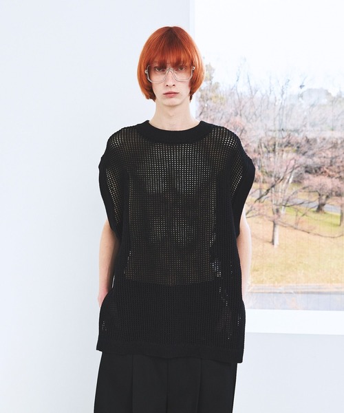 STERNBERG(スタンバーグ)の「STERNBERG/ギマメッシュニットベスト/987652(ベスト・メンズ・ブラック/チャコールグレー・LARGE/MEDIUM)」の6枚目の写真