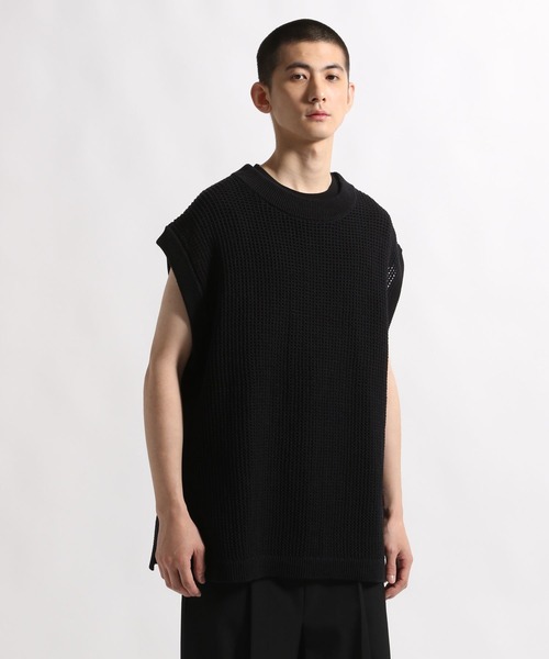 STERNBERG(スタンバーグ)の「STERNBERG/ギマメッシュニットベスト/987652(ベスト・メンズ・ブラック/チャコールグレー・LARGE/MEDIUM)」の13枚目の写真