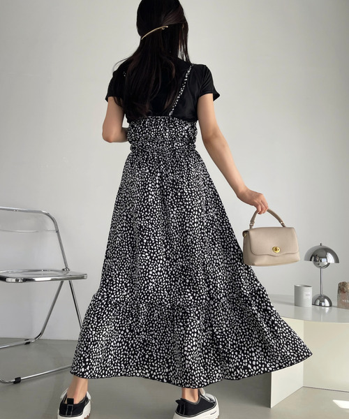 セール】レオパード キャミワンピース Tシャツ セット