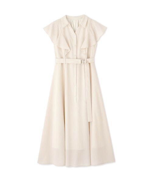 PROPORTION BODY DRESSING（プロポーションボディドレッシング）の「ラッフル袖シアーシャツワンピース / 1214140400（ワンピース・レディース・ベージュ/ネイビー・SMALL/MEDIUM）」の15枚目の写真