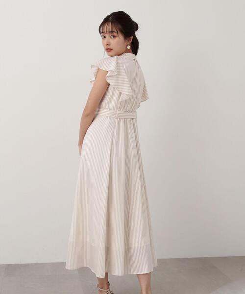 PROPORTION BODY DRESSING（プロポーションボディドレッシング）の「ラッフル袖シアーシャツワンピース / 1214140400（ワンピース・レディース・ベージュ/ネイビー・SMALL/MEDIUM）」の6枚目の写真