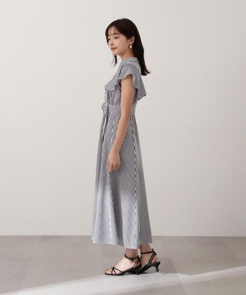 PROPORTION BODY DRESSING（プロポーションボディドレッシング）の「ラッフル袖シアーシャツワンピース / 1214140400（ワンピース・レディース・ベージュ/ネイビー・SMALL/MEDIUM）」の13枚目の写真