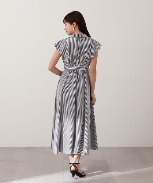 PROPORTION BODY DRESSING（プロポーションボディドレッシング）の「ラッフル袖シアーシャツワンピース / 1214140400（ワンピース・レディース・ベージュ/ネイビー・SMALL/MEDIUM）」の14枚目の写真