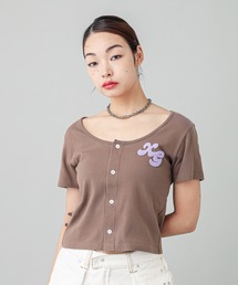 X-girl | CHENILLE EMBROIDERED LOGO CARDIGAN(Tシャツ/カットソー)