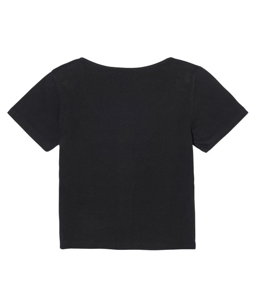 X-girl（エックスガール）の「CHENILLE EMBROIDERED LOGO CARDIGAN（Tシャツ/カットソー・レディース・ブラック/ブラウン/ホワイト・S/M）」の4枚目の写真