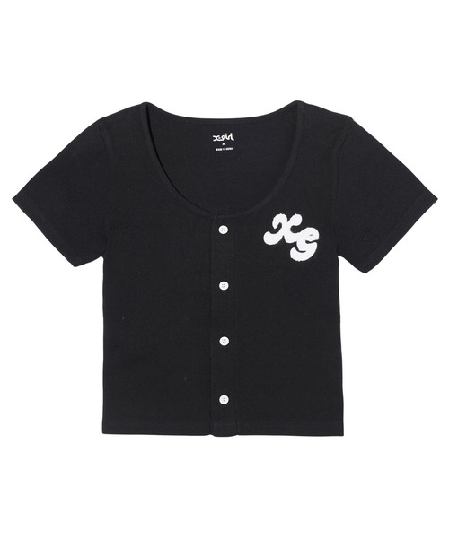 X-girl（エックスガール）の「CHENILLE EMBROIDERED LOGO CARDIGAN（Tシャツ/カットソー・レディース・ブラック/ブラウン/ホワイト・S/M）」の20枚目の写真