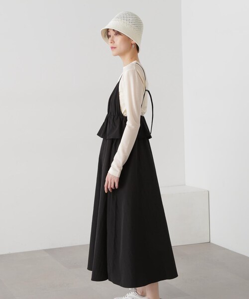 N.(N. Natural Beauty Basic)(エヌエヌナチュラルビューティーベーシック)の「◆インナーセットラッフルキャミワンピース(ワンピース・レディース・グレイッシュベージュ/ブラック・MEDIUM)」の21枚目の写真