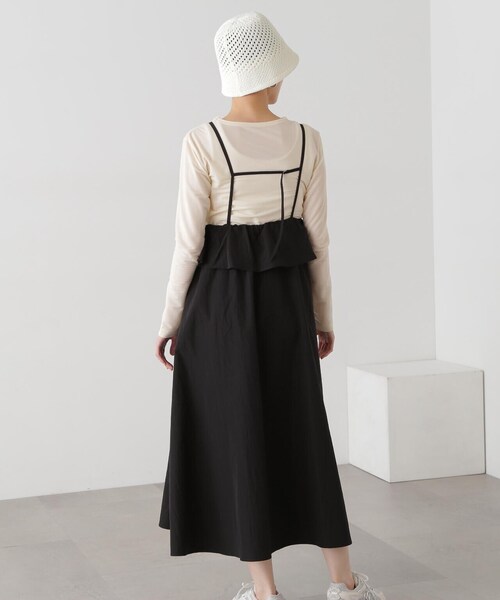 N.(N. Natural Beauty Basic)(エヌエヌナチュラルビューティーベーシック)の「◆インナーセットラッフルキャミワンピース(ワンピース・レディース・グレイッシュベージュ/ブラック・MEDIUM)」の22枚目の写真