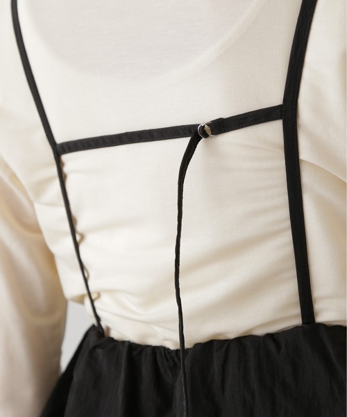 N.(N. Natural Beauty Basic)(エヌエヌナチュラルビューティーベーシック)の「◆インナーセットラッフルキャミワンピース(ワンピース・レディース・グレイッシュベージュ/ブラック・MEDIUM)」の4枚目の写真