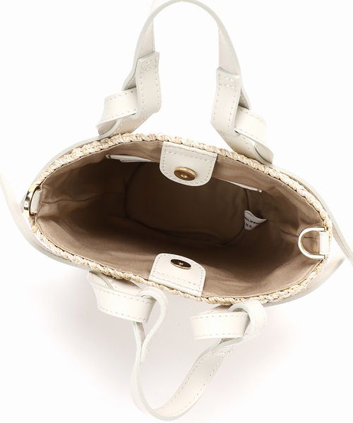 La TOTALITE（ラトータリテ）の「【VIOLAd’ORO/ヴィオラドーロ】アバカ*レザーコンビBAG（ハンドバッグ・レディース・ベージュ/ピンク/アイボリー・FREE）」の14枚目の写真