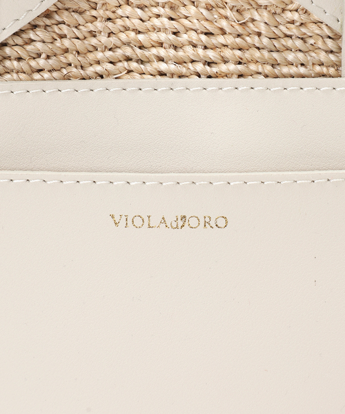 La TOTALITE（ラトータリテ）の「【VIOLAd’ORO/ヴィオラドーロ】アバカ*レザーコンビBAG（ハンドバッグ・レディース・ベージュ/ピンク/アイボリー・FREE）」の19枚目の写真