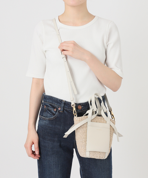 ヴィオラドーロ　アバカレザーコンビバッグ セール】【VIOLAd'ORO/ヴィオラドーロ】アバカ*レザーコンビBAG