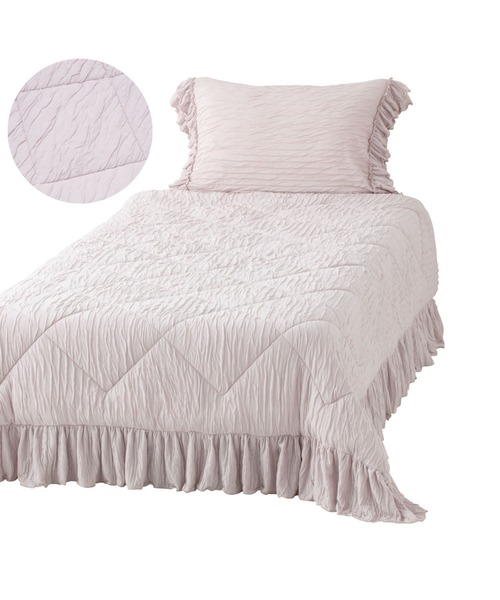 ふわくしゅ 肌掛けふとん フリル セミダブル ピンク（寝具）｜Francfranc（フランフラン） 8,424円